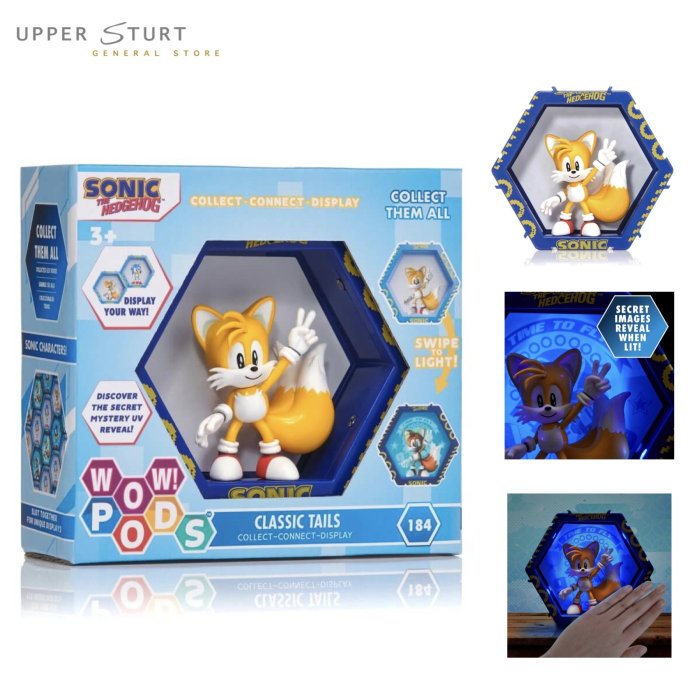 WOW PODS Classic Tails Collectible Toy Figure Swipe To Light EXPERT PACKAGING