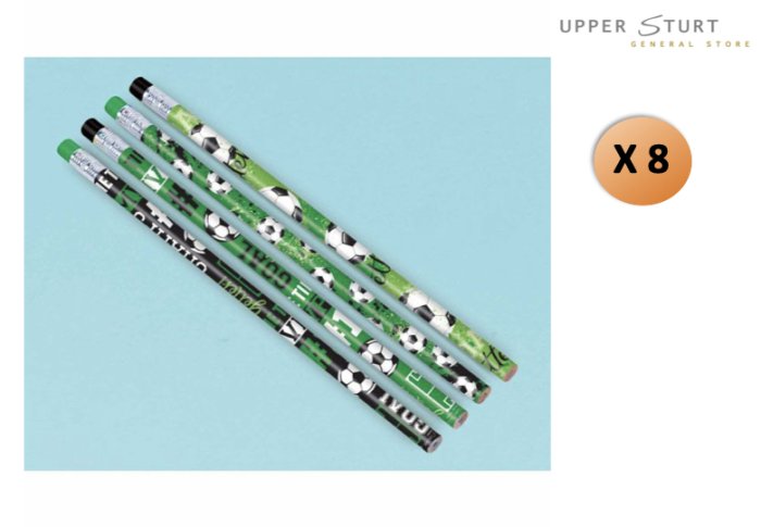 Goal Getter Soccer Pencils Party Favours Party Supplies - 8 Pack