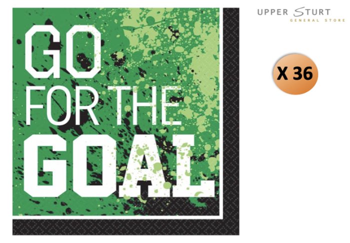 Goal Getter Soccer Lunch Napkins Paper Party Supplies - 36 Pack