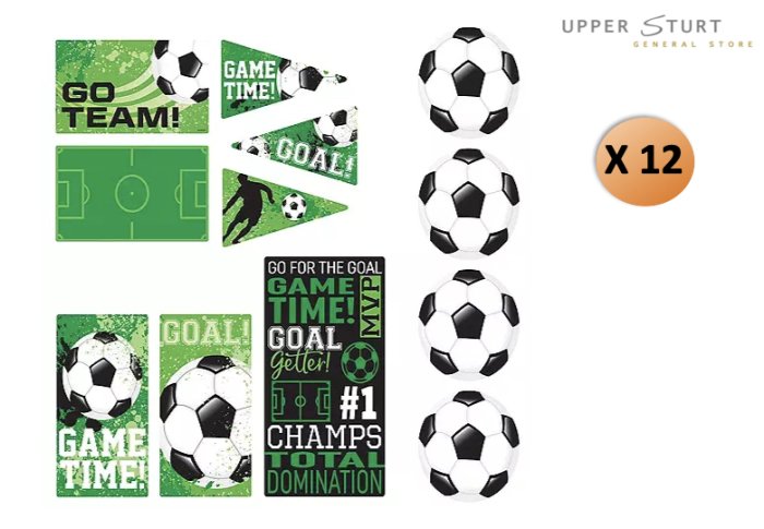 Soccer Value Pack Cutouts Sports Decorations 12 Pack Cardboard Party Supplies
