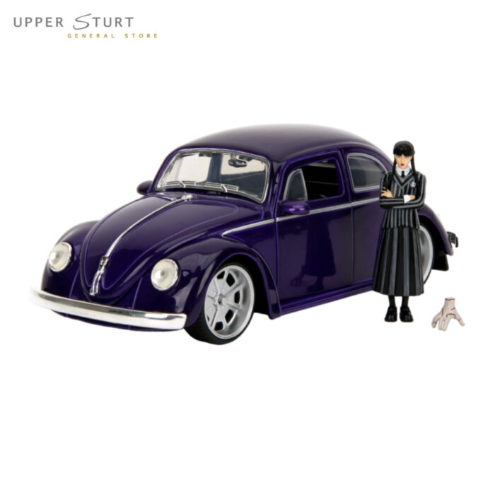 Wednesday (TV) VW Beetle with Wednesday 1:24 Scale Jada Diecast EXPERT PACKAGING
