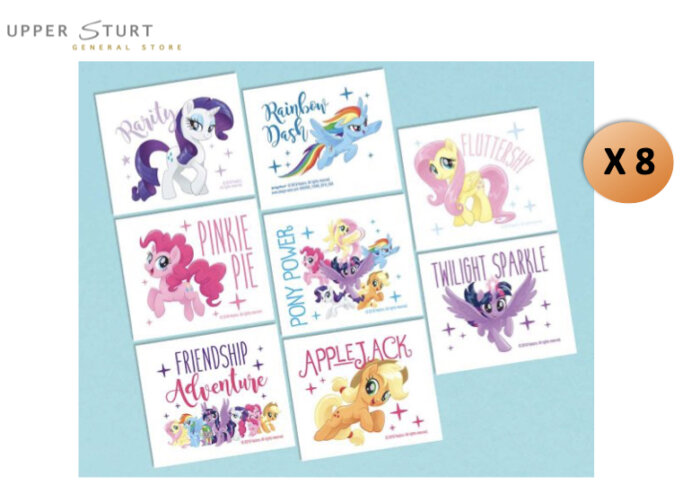 My Little Pony Tattoos 1 Sheet 8 Perf. MLP Birthday Party Supplies