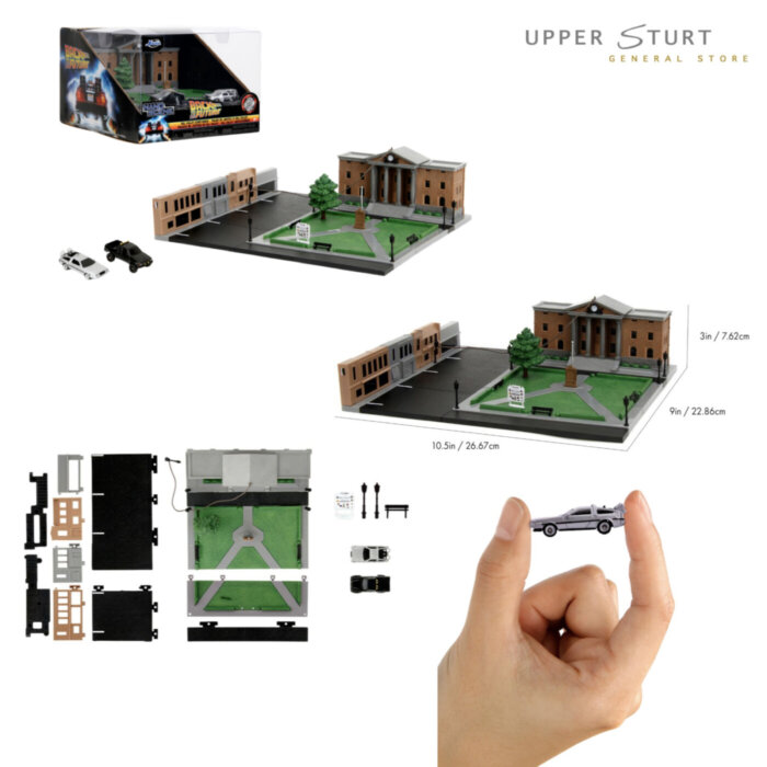 Back to the Future Nano Scene Hill Valley Courthouse Inc 2 Cars EXPERT PACKAGING