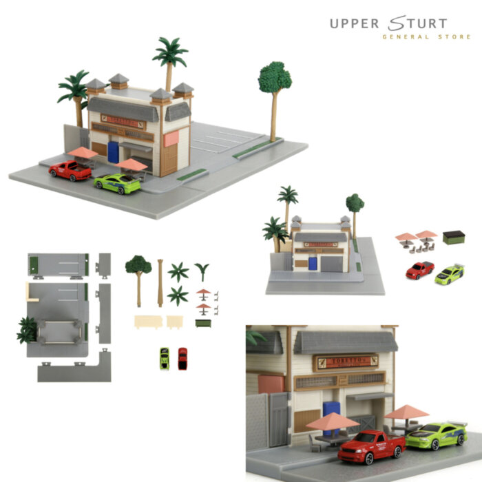 Fast and Furious Toretto's Cafe Nano Scene Incl. 2 Cars Jada EXPERT PACKAGING