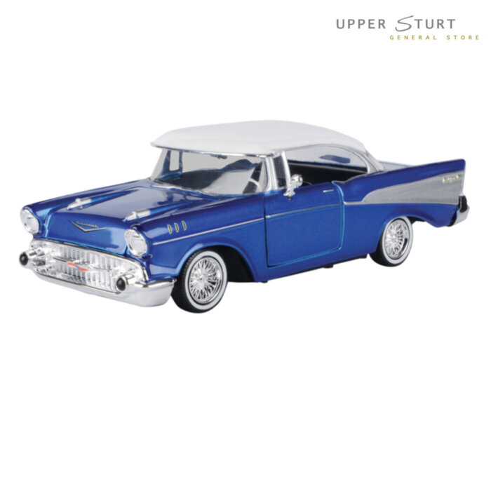 Get Low 1957 Chevy Bel Air With Visor 1:24 Diecast Motor Max EXPERT PACKAGING
