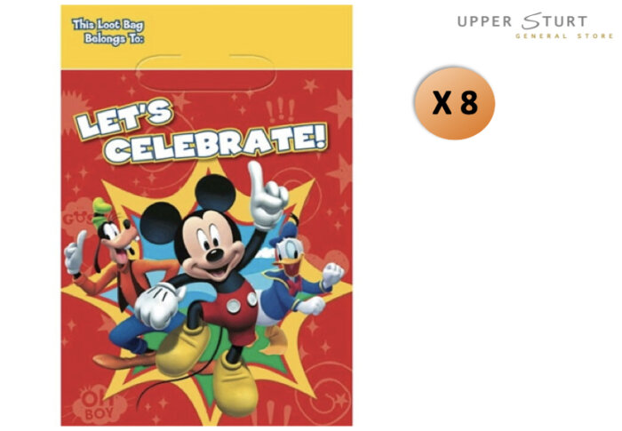 Mickey Mouse Loot Bags - 8 Pack