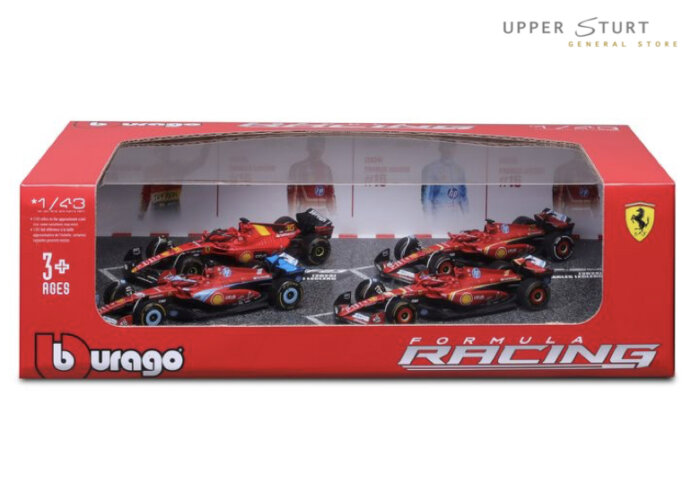 Bburago F1 Gift Set 1:43 Ferrari #16 Leclerc 4 piece Gift Pack EXPERT PACKAGING
