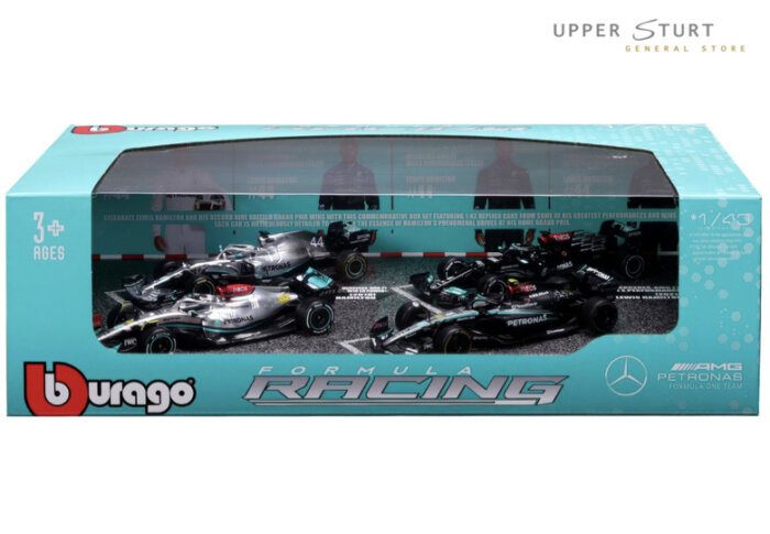 Bburago F1 Gift Set 1:43 Mercedes AMG #44 Hamilton - 4 piece Gift Pack EXPERT PACKAGING