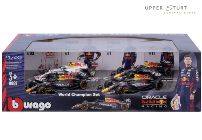 Bburago F1 Gift Set 1:43 Red Bull #1 Verstappen - 4 piece Gift Pack EXPERT PACKAGING