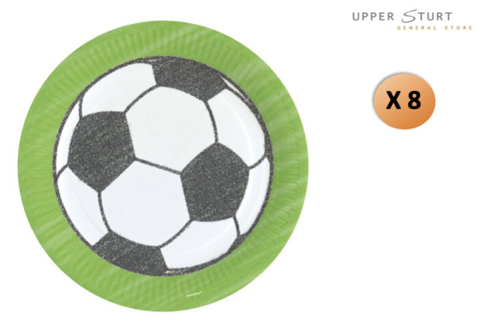 Soccer Kicker Party Round Dinner Plates 8 Pack Paper Birthday Party Supplies